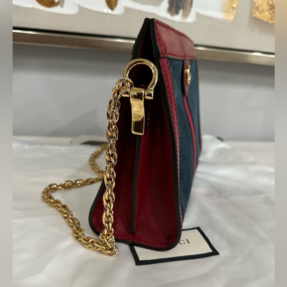 SOLD- NWT Gucci Red and Navy Ophidia Shoulder Bag - Picture 6 of 14